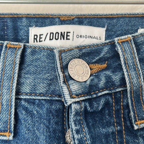 Re/done high rise Wide Leg Crop blue jeans size 26 - Picture 2 of 10